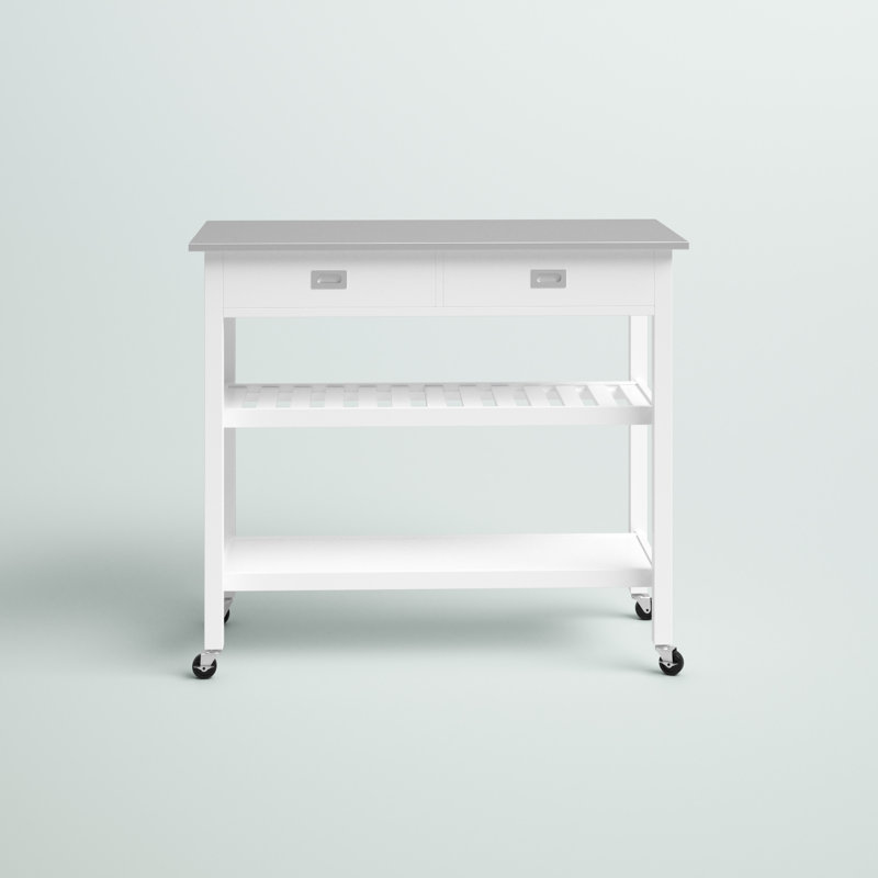 Mercury Row® Ansell 42'' Wide Rolling Kitchen Island with Stainless